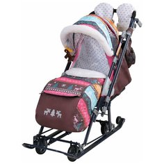 Санки-коляска Nika Детям 7-7 скандинавия розовый