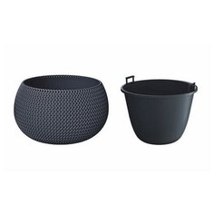 Кашпо для цветов Prosperplast Splofy Bowl 9л, антрацит