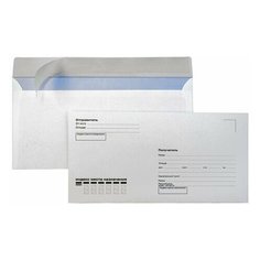 Конверты E65 (110х220 мм), отрывная лента, "Куда-Кому", 80 г/м2, комплект 1000 шт., внутренняя запечатка, Е65.02СКК Курт
