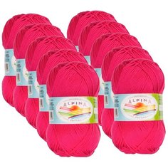 Пряжа Alpina Anabel, 100 % хлопок, 50 г, 120 м, 10 шт., №105 св.красный