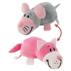 Мягкая игрушка 1 TOY Вывернушка Розовый кот-Мышь серая 8 см