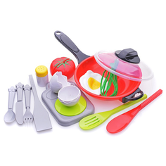 Набор продуктов с посудой S+S Toys Яичница с помидорами 200152562 красный/зеленый/серый