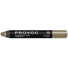 Provoc Тени-карандаш водостойкие Eyeshadow Gel Pencil 10 оливковый, шиммер