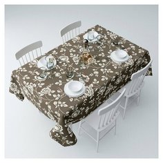 Скатерть Сирень Вальс цветов, 145х120 см, коричневый