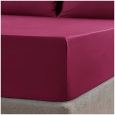 Простыня на резинке SOFT BOX Вишневый джем 160х200х30, Мако-сатин, 100% египетский хлопок
