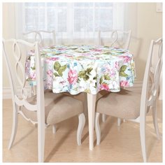 Скатерть круглая, шелковистая "Пастель", D145 см. Сирень