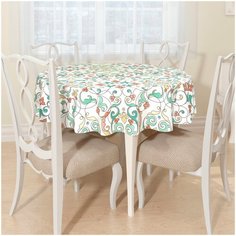 Скатерть Сирень круглая, шелковистая "Мотивы", D145 см.