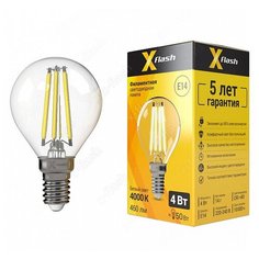 Лампочка светодиодная XF-E14-FL-P45-4W-4000K-230V, Арт.: 48014, 10 штук