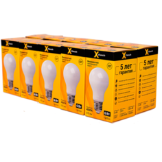 Лампочка светодиодная XF-E27-FLM-A60-6W-4000K-230V, Арт.: 48175, 10 штук