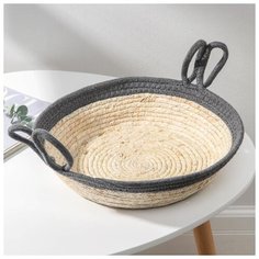 Корзина для хранения Доляна "Рони", 30*30*15,5 см, серая (5438309)