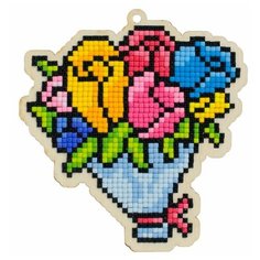 Алмазная мозаика на дереве Подвеска «Праздничный букет», Гранни Wood