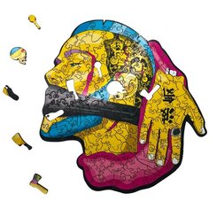Деревянный фигурный пазл AFI DESIGN "BROKEN HEART CYBERPUNK EDITION" в подарочной упаковке (21х20 см, 148 деталей)