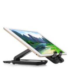 Настольная складная подставка Геракл для телефонов и планшетов с диагональю 4,7-14 дюймов, настройка угла 120°. Цвет - чёрный