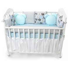 Золотой Гусь Бортик в кроватку Медвежата серый/голубой