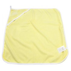 YUMMYKI Полотенце для новорожденных с уголком банное 78х78 см светло-желтый/белый
