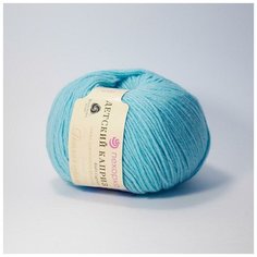 Пряжа Пехорка Детский каприз 222 голубая бирюза 50% мериносовая шерсть, 50% фибра 50 г 225м 5 шт