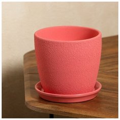 Керамика ручной работы Цветочный горшок "Осень", шёлк, розовый, 2 л