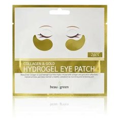 [BeauuGreen] Гидрогелевые патчи для глаз с коллагеном и коллоидным золотом Collagen&gold 1пара 4 гр
