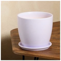 Керамика ручной работы Цветочный горшок "Осень", глянец, лаванда, 3 л