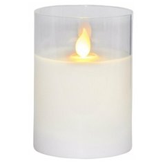 Свеча светодиодная M-TWINKLE в прозрачном стакане, высота - 10 см, цвет - белый, 063-18 Star Trading