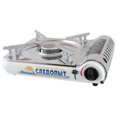 Плита настольная газовая "СЛЕДОПЫТ - DeluxE", (с подогревом) нерж. Сталь
