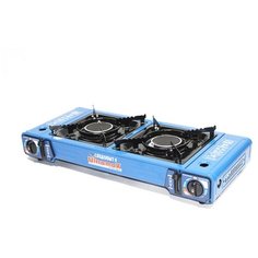 Плита настольная газовая "СЛЕДОПЫТ - UltramaX", двойная (с переходником)