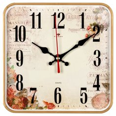 Часы настенные "Винтаж" квадрат 19х19см, корпус золото, 1918-110 Рубин