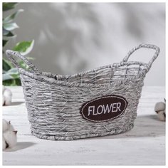 Кашпо плетеное "Луция" 27х15,5х15,5 см, корзинка, цвет серый 5163606 Доляна