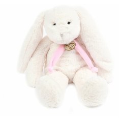 Мягкая игрушка Заяц 40 см белый/фиолетовый Lapkin