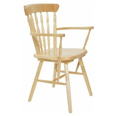 Стул с подлокотниками «Классика» из массива дерева, Экомебель, натуральный