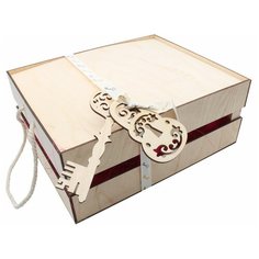 Деревянный ящик для оформления подарка с наполнением №8, 25*30 см Astra & Craft