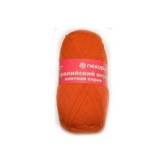 Пряжа для вязания ПЕХ Австралийский меринос (95% мериносовая шерсть, 5% акрил высокообъемный) 5х100г/400м цв.189 ярк.оранжевый Пехорка ПЕХ.австр.МЕ.189