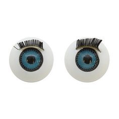 Глаза с ресничками круглые 16мм, 4 шт/упак (голубой) АЙРИС пресс