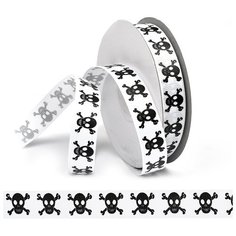 Лента репсовая с рисунком TBY.LDRН43 шир.15мм цв.белый уп. 22,85м Ideal