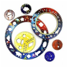 Развивающее пособие из дерева Спирограф для рисования, Космос Woodland