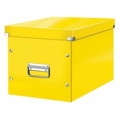 Короб архивный LEITZ "Click & Store" L, 310х320х360 мм, ламинированный картон, разборный, желтый, 61080016