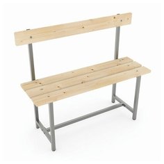 Скамья со спинкой деревянная на металлокаркасе "СТ 2", 1000х350х860 мм ТИТАН