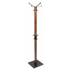 Вешалка-стойка "Карина-1", 1,8 м, основание 42 см, 4 крючка + 4 дополнительных, дерево/металл, орех ТИТАН