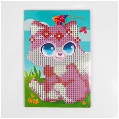 4702908 Алмазная мозаика для детей Милый котик 10*15 см Арт Узор