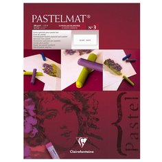 Альбом для пастели 12л. 300*400мм на склейке Clairefontaine "Pastelmat", 360г/м2, бархат, белый