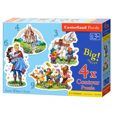 Белоснежка. Пазл 4в1 Castorland 3,4,6,9 элементов