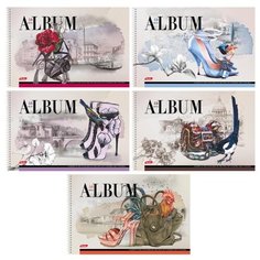 Альбом для рисования 48л., А4, на спирали Hatber "Floral CHIC", выборочный лак, перфорация на отрыв, цена за штуку, 270878