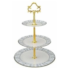 Этажерка 3-х ярусная Leander "Сабина /Серый орнамент" / 158926