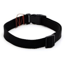 Ошейник капроновый однослойный, фастекс с замком, 70 х 2,5 см, ОШ до 60 см, чёрный Пижон