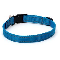 Ошейник капрон, светоотражающий, фастекс с замком, 50 х 2 см, ОШ до 40 см, голубой Пижон