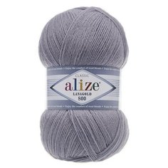 Пряжа Alize Lanagold 800 200 светло-серый (Ланаголд 800) 49% шерсть, 51% акрил 100г 800м 5шт
