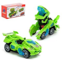 Робот-трансформер "Динобот", световые и звуковые эффекты, работает от батареек, зеленый 7294480 Сима ленд