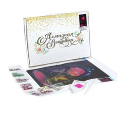 Алмазная мозаика с частичным заполнением "Сказочный цветок" 20*30 см на холсте Школа талантов