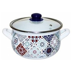 Кастрюля эм. 4,0л стекл.кр. МАРОККО Интерос