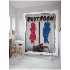 Штора для ванной JoyArty Указатель в уборную 180х200 (sc-3390)